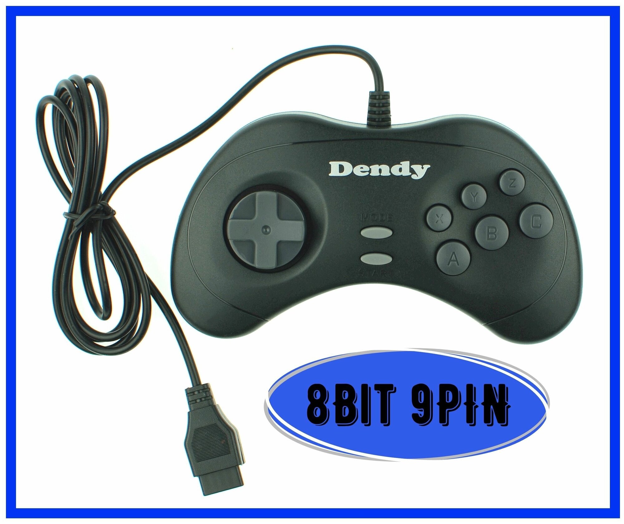 Геймпад для Dendy 8-bit 9pin узкий разъем черный