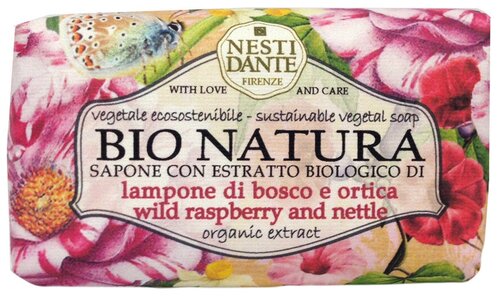 Nesti Dante Мыло кусковое Bio Natura Wild Raspberry and Nettle, 250 г