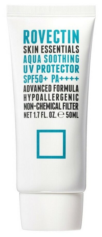 Солнцезащитный крем на физических фильтрах успокаивающий Rovectin Skin Essentials Aqua Soothing UV Protector SPF50+ PA++++ (50 мл.)