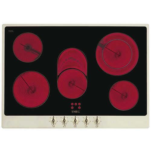 Электрическая варочная панель Smeg P875PO цвет панели черный цвет рамки бежевый 7430000₽