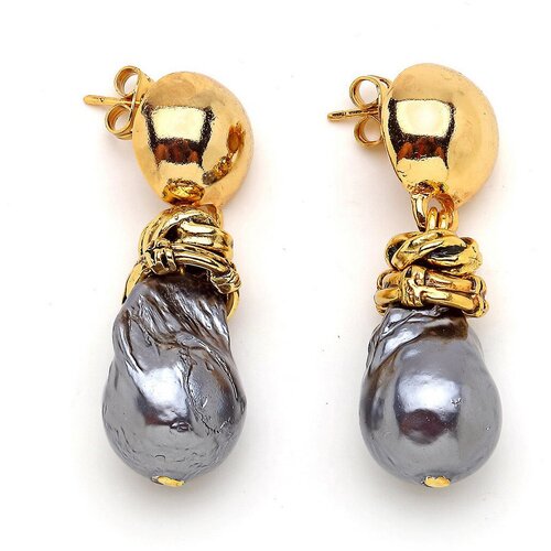 Серьги MON REVE, с жемчужиной в стиле барокко, MR-EMR23K203 серый