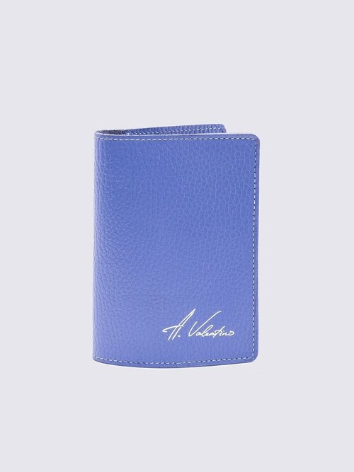 Обложка для паспорта A.Valentino, натуральная кожа, отделение для карт, отделение для автодокументов, фиолетовый, синий