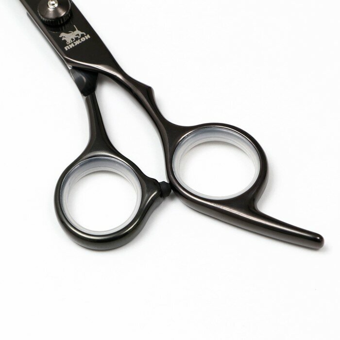 Ножницы для животных"Пижон" филировочные, с прорезиненным кольцом, 6 дюймов, черные Пижон 7895410 . - фотография № 5