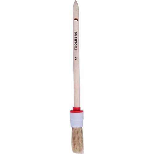 Кисть круглая №2 (20 мм), натуральная щетина, деревянная ручка