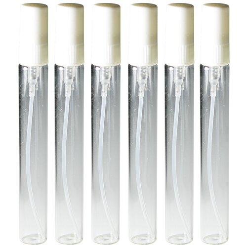 фото Флаконы для духов aromaprovokator стекло, белый спрей пластик 10 ml набор 6 шт