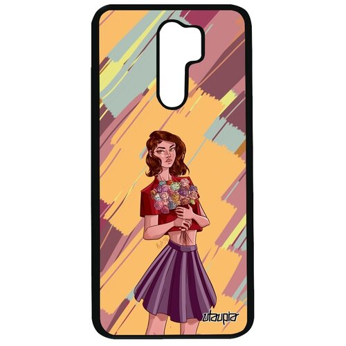 фото Чехол на мобильный xiaomi redmi 9, "девушка и цветы" букет модель utaupia