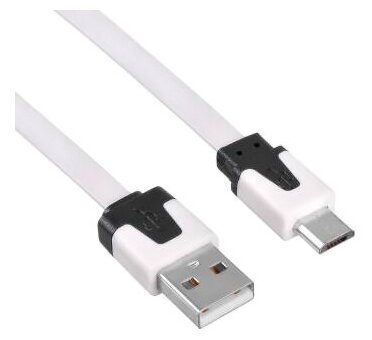 Кабель Buro BHP MICROUSB 1M FLAT micro USB B (m) USB A(m) 1 м, белый, плоский