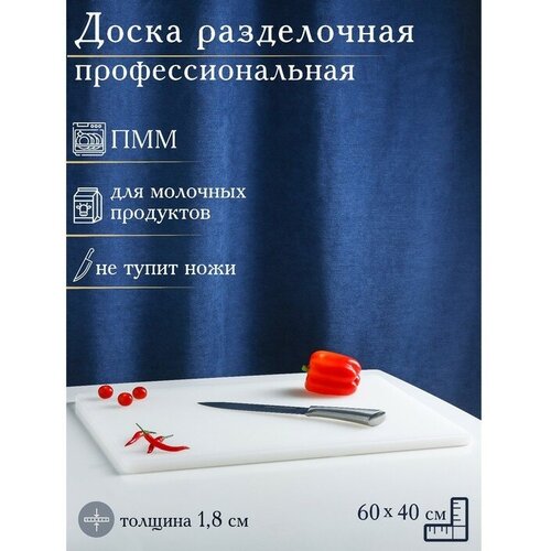 Доска профессиональная разделочная Доляна 604018 см цвет белый 7328₽