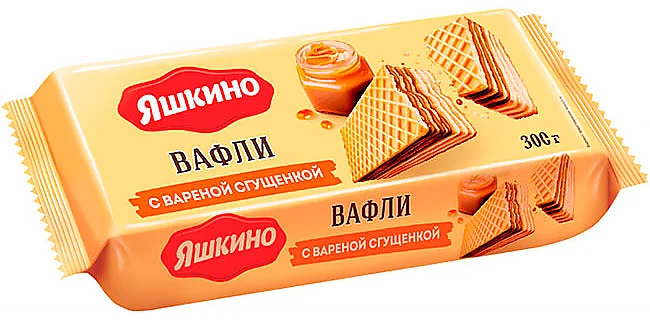 Яшкино, вафли с варёной сгущёнкой, 300 г