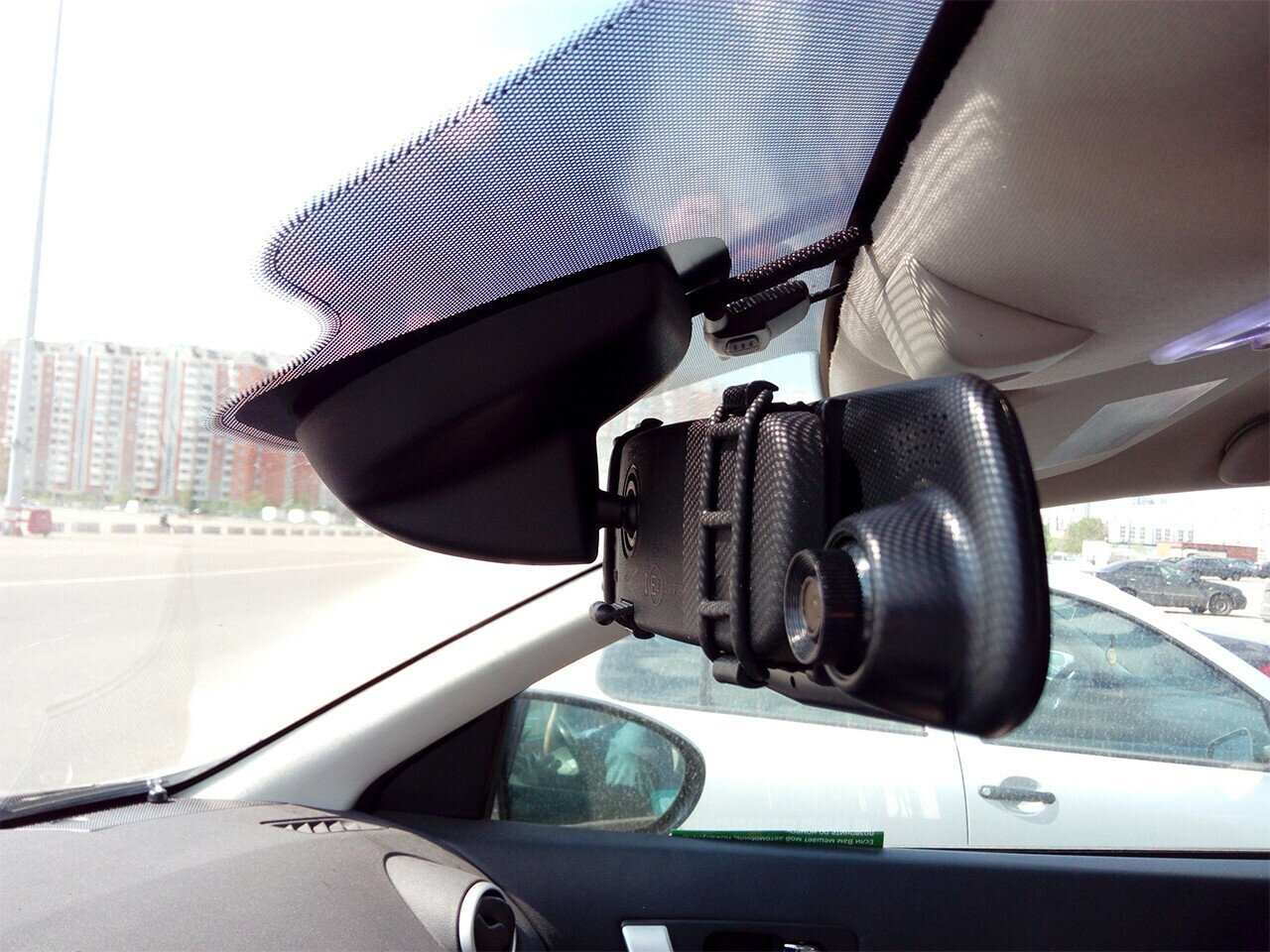 Автомобильный видеорегистратор зеркало с 2-мя камерами и сенсорным экраном Eplutus D87