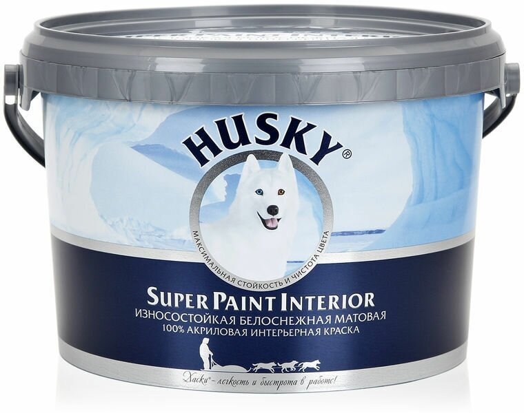 HUSKY SUPER PAINT INTERIOR Краска интерьерная 2,5л белый - фотография № 5