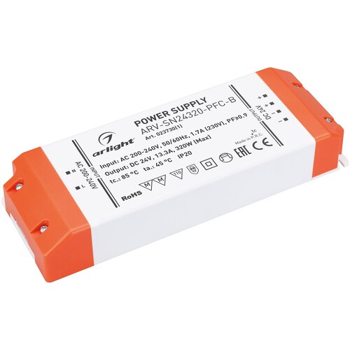 Блок питания (AC-DC) 24V 320W 023730(1) ARV-SN24320-PFC-B IP20 пластик