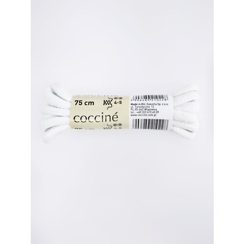 Шнурки хлопковые круглые толстые Coccine, белый, 5 мм, 75 см