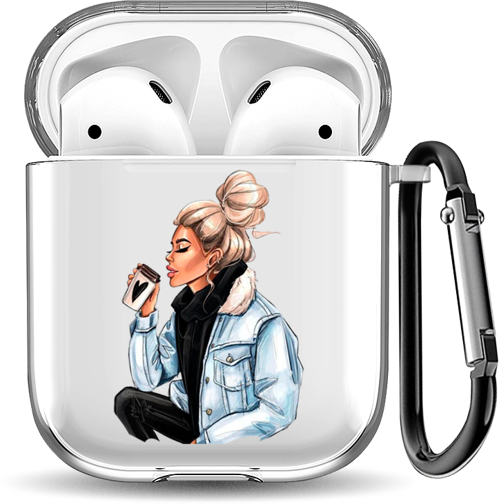 Силиконовый чехол для наушников Airpods 1/2 "Cute girl"