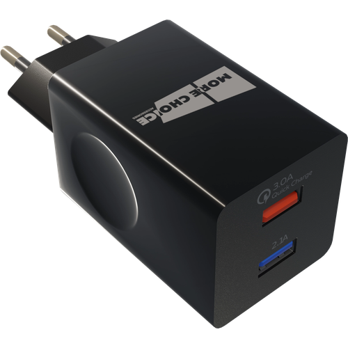 Сетевое зарядное устройство Smart 2USB 3.0A QC3.0 быстрая зарядка для micro USB More choice NC55QCm Black