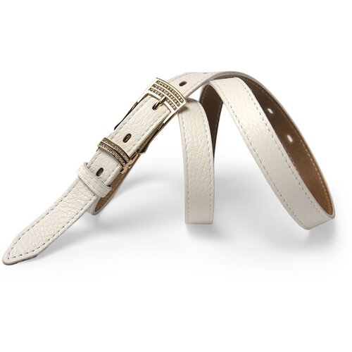 фото Ремень olio rosti, натуральная кожа, подарочная упаковка, для женщин, длина 110 см., белый