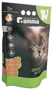 Впитывающий <b>наполнитель</b> Гамма <b>древесный</b> мелкие гранулы, 5 л Универсальный <b>древесный</b> <b>наполнитель</b> для 