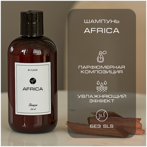 Шампунь для волос BY KAORI бессульфатный парфюмированный, мужской / женский, аромат AFRICA (Африка) 250 мл