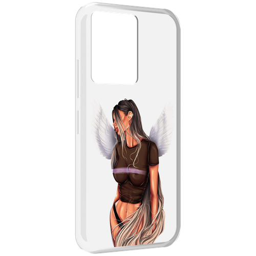 Чехол MyPads девушка-ангел-с-крыльями женский для Infinix Note 12 5G X671 / Note 12 Pro 5G задняя-панель-накладка-бампер