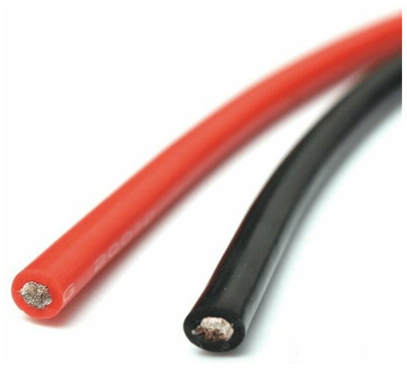 Провод силиконовый высокотемпературный 18AWG (0.823 мм2) черный и красный 1 метр - фотография № 3