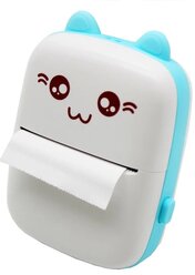 Портативный детский мини принтер (Mini Printer), электронная игрушка, карманный принтер для печати, цвет - Голубой