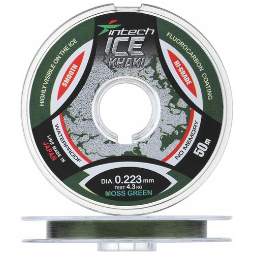 леска intech ice khaki moss green 0 10 50м Леска Intech Ice Khaki moss green 0.223 50м