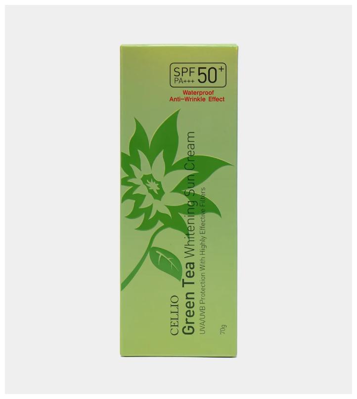 Cellio Крем солнцезащитный с зеленым чаем Green tea whitening sun 50+ 70 мл.