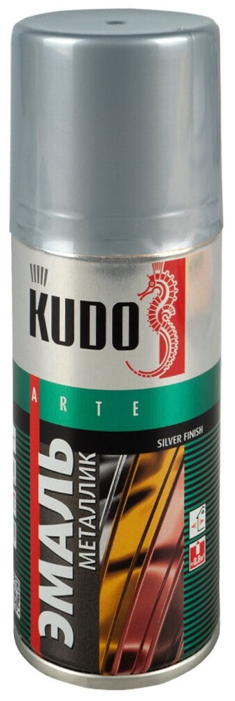 Аэрозольная акриловая краска металлик Kudo KU-1027.1, 210 мл, хром