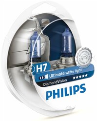 Лампа автомобильная галогенная Philips Diamond Vision 12972DVS2 H7 55W 2 шт.