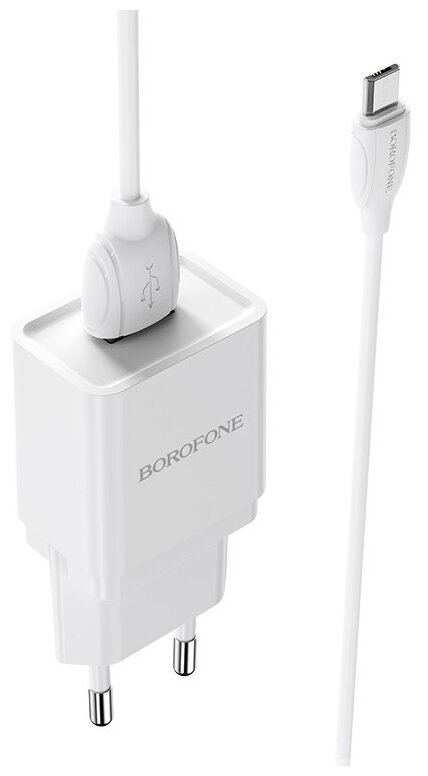 Сетевое зарядное устройство Borofone BA19A Nimble + кабель microUSB