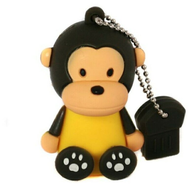 Подарочный USB-накопитель обезьянка желтая 128GB оригинальная флешка