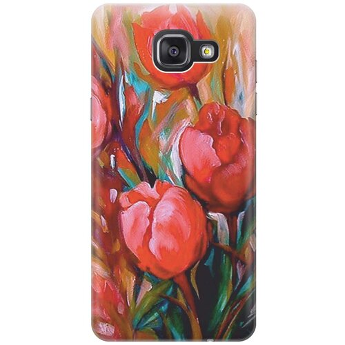 Ультратонкий силиконовый чехол-накладка для Samsung Galaxy A3 (2016) с принтом Тюльпаны ультратонкий силиконовый чехол накладка для samsung galaxy a3 2016 с принтом розовые розы