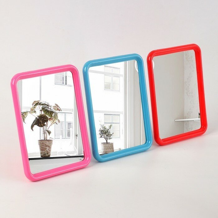 фото Зеркало настольное - подвесное, зеркальная поверхность 9,7 × 13,2 см, цвет микс
