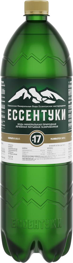 Минеральная вода «Ессентуки №17» 1,5 л/ вода минеральная природная лечебно-столовая питьевая газированная 1 шт.