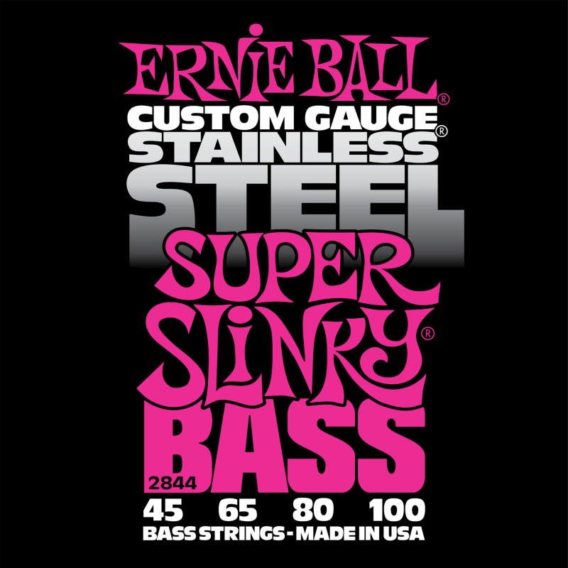 Ernie Ball 2844 струны для бас-гитары Stainless Steel Bass Super Slinky (45-65-80-100)