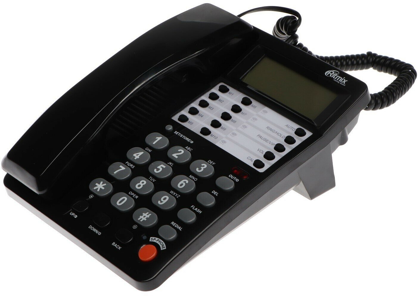 Телефон RT-495, Caller ID, однокнопочный набор, память номеров, спикерфон, черный