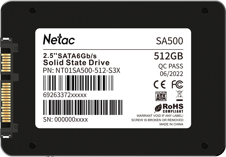 Твердотельный накопитель Netac SA500 512Gb SATA III NT01SA500-512-S3X