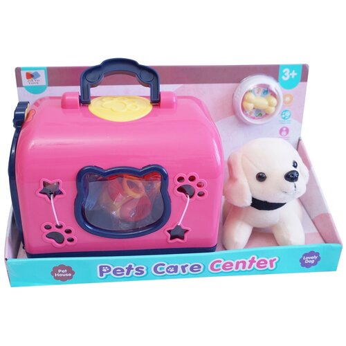 фото Игровой набор собачка в переноске, розовая jia yu toys
