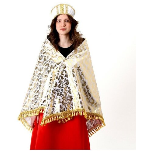 фото Карнавальный набор платок, кокошник, золото на белом 9484243 страна карнавалия