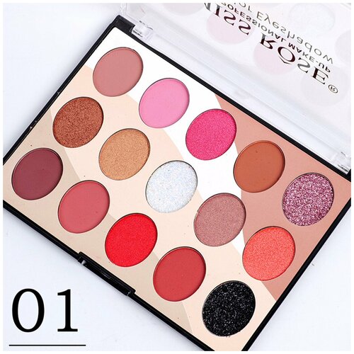 MISS ROSE/тени для век/для глаз/набор теней 15 оттенков / повседневный 92g