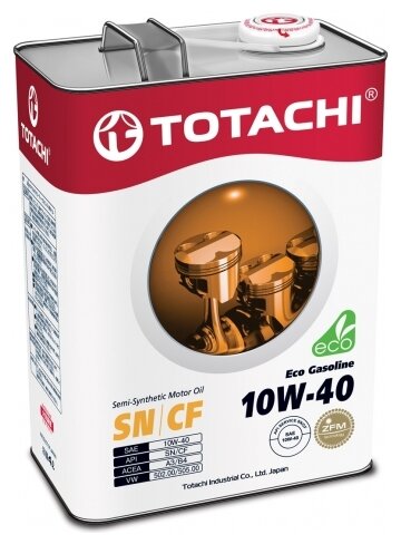 10w-40 eco gasoline sn/cf 20л (полусинт. мотор. масло), totachi, 10920