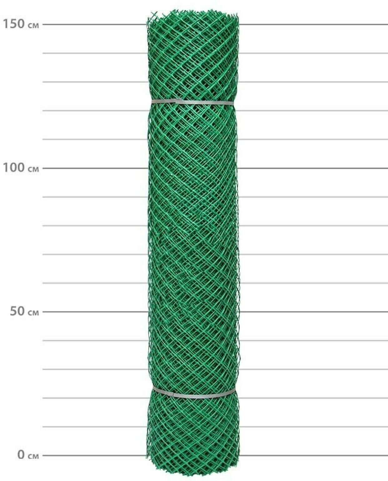 фото Заборная сетка, решетка, пластиковая, размер 1.5x10м, цвет хаки. Используется при устройстве ограждений по периметру участка или отдельных его зон.