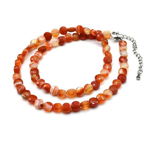 Чокер из сердолика круг гр.6мм, 40см РадугаКамня