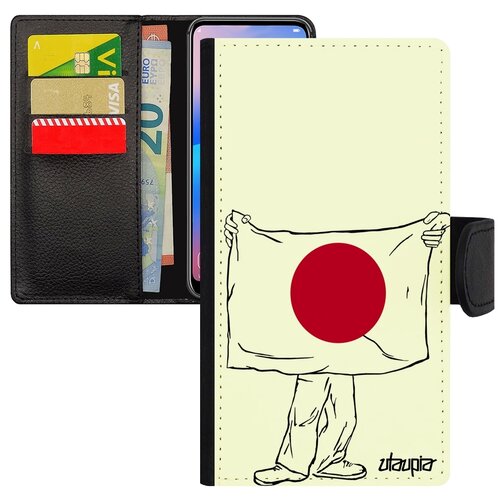 фото Чехол книжка для смарфона apple iphone se 2020, "флаг японии с руками" туризм патриот utaupia