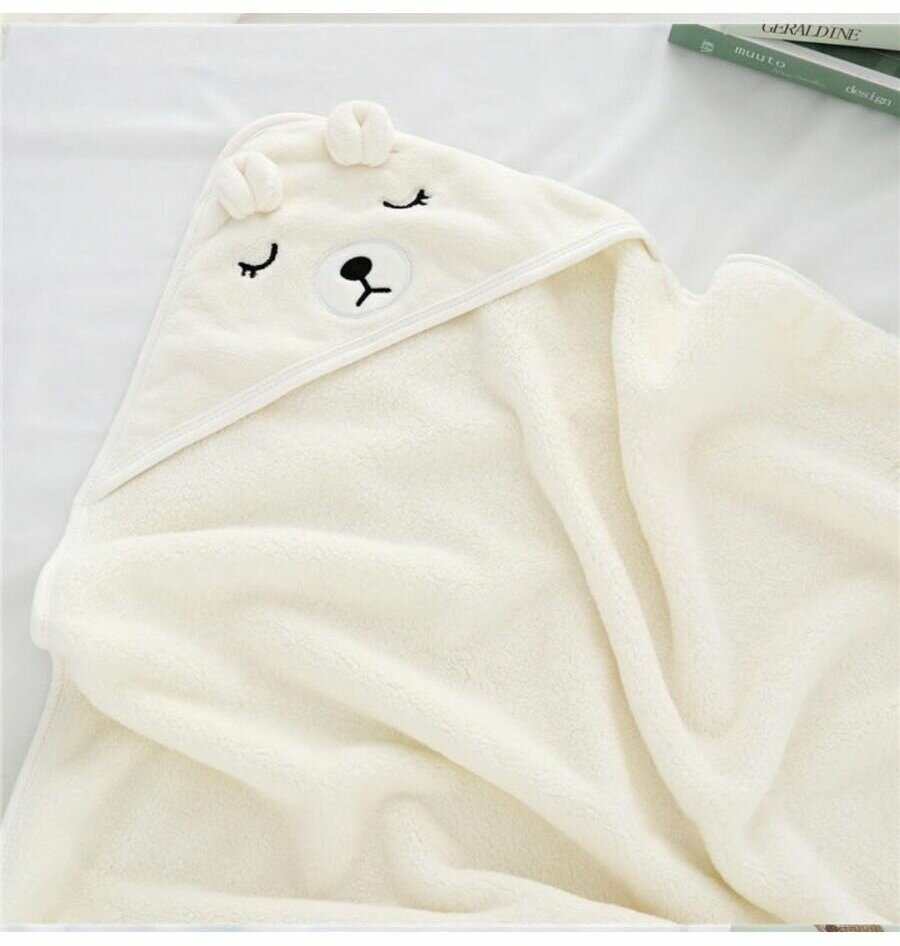 Полотенце для новорожденного уголок Белый Медвежонок - фотография № 6