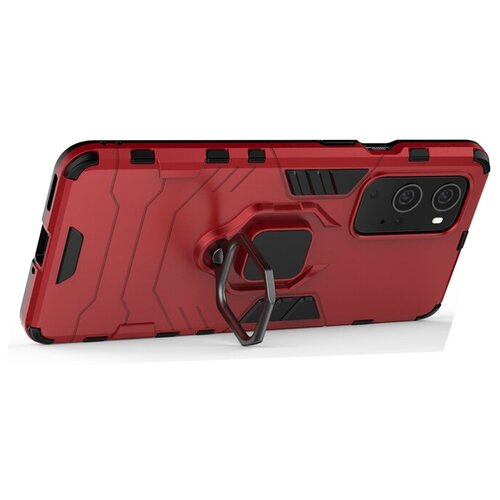 Противоударный чехол с кольцом Panther Case для OnePlus 9 Pro красный