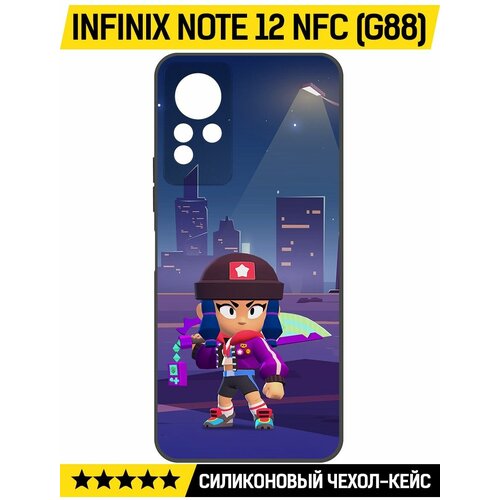 Чехол-накладка Krutoff Soft Case Brawl Stars - Героиня Биби для INFINIX Note 12 NFC (G88) черный чехол накладка krutoff soft case brawl stars v8 бит для infinix note 12 nfc g88 черный