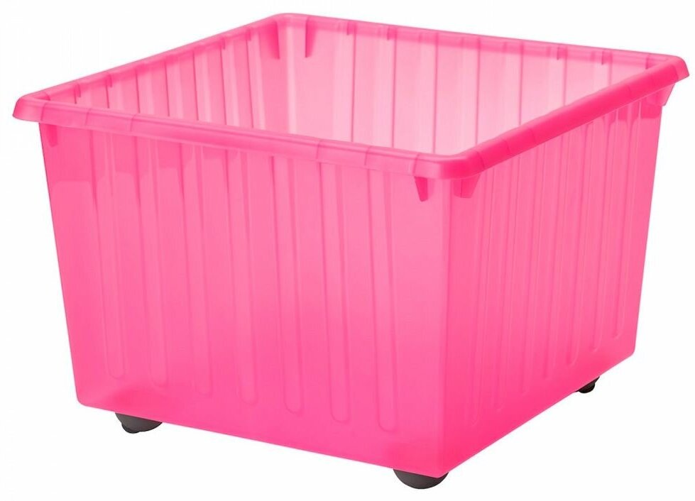 Ящик для хранения на колесах икеа 40 л розовый 39х39х28 см