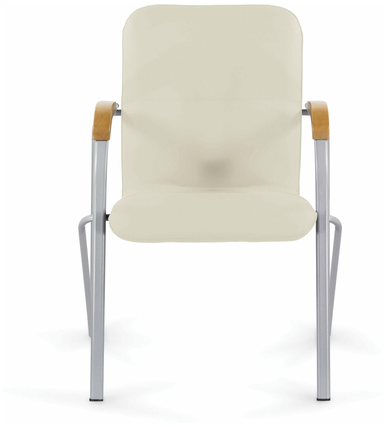 Кресло Brabix для приемных и переговорных "Samba CF-104", серый, бук (D-1), к/з бежевый, собрано, 532760