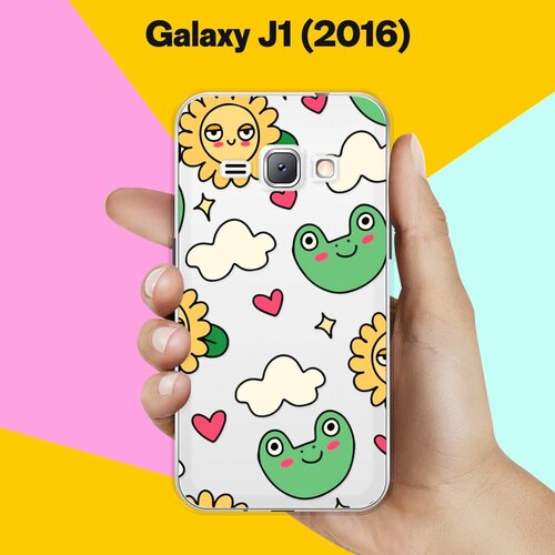 Силиконовый чехол на Samsung Galaxy J1 (2016) Солнце / для Самсунг Галакси Джей 1 (2016) чехол книжка миндальные круассаны на samsung galaxy j1 2016 самсунг джей 1 2016 черный